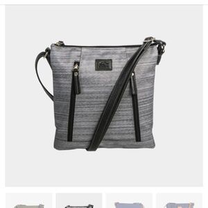 Roots 73 double crossbody shoulder bag in black